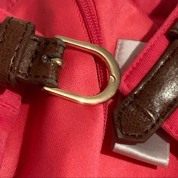 Hot Pink Belt Design Neck Bodycon Midi Dress - Picture 4 of 4